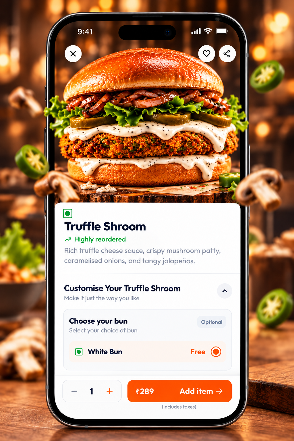 Item Customization — Personalized meals prepared fresh for your arrival